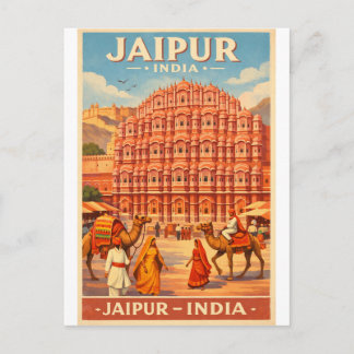 Jaipur, Indien, i klassisk retro Vykort
