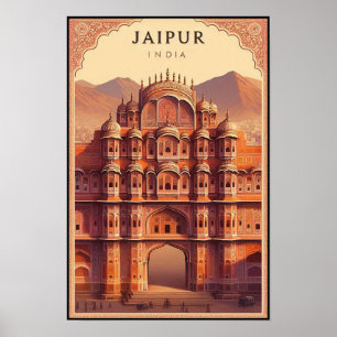 Jaipur Indien - Palatsens Stad Vintage Resa  Poster