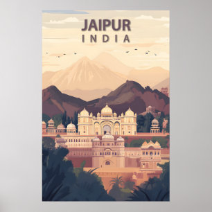 Jaipur Indien Resa Pink City Hawa Mahal Poster