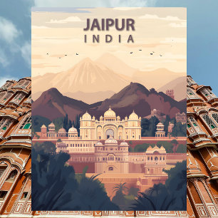 Jaipur Indien Resa Pink City Hawa Mahal Vykort