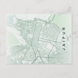 Jaipur Indien Stadskarta Minimalistisk Design Vykort