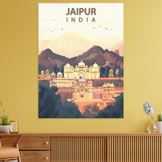 Jaipur – Indiens kungliga rosa stad Canvastryck (Insitu (Vardagsrum))