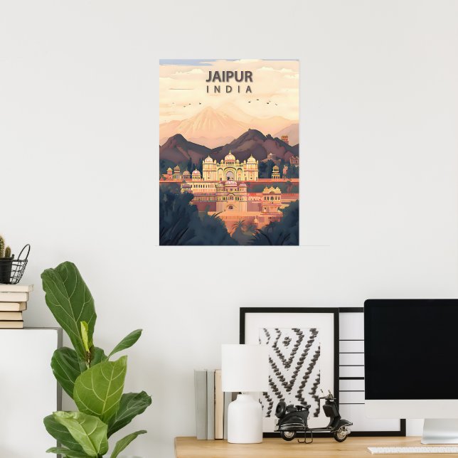 Jaipur – Indiens kungliga rosa stad Poster (Hemmakontoret)