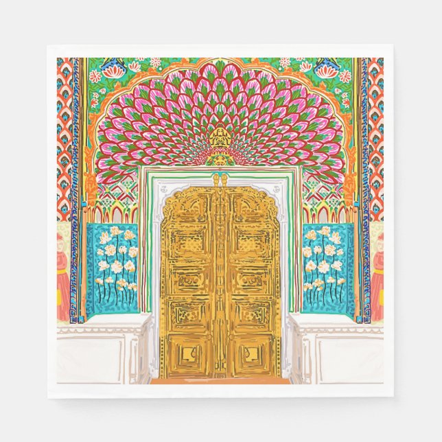 Jaipur Palace Front Entrance Door Pappersservett (Framsidan)