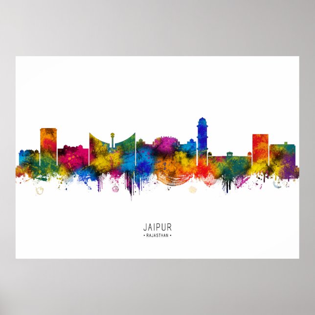 Jaipur Rajasthan Siluett Poster (Framsidan)
