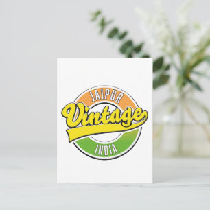 Jaipur vintage stil logotyp poster anteckningsbok vykort