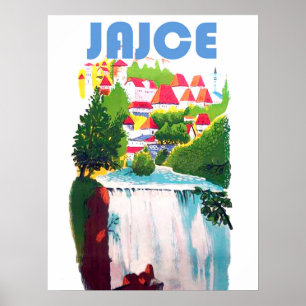 Jajce vattenfallBosnien, Jugoslavien, vintage Poster