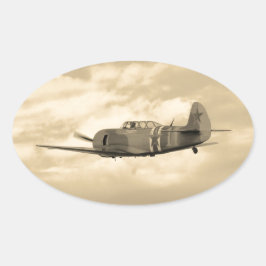 Jak 11 under flygning ovalt klistermärke