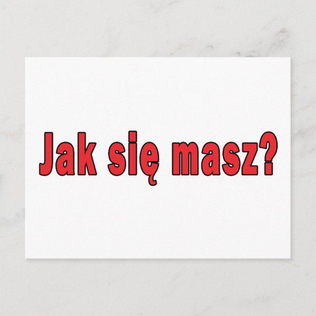 Jak sie masz? - Hur mår du? Vykort (Framsida)