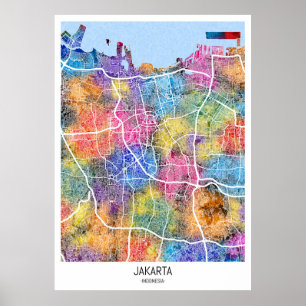 Jakarta Indonesia City Karta Poster