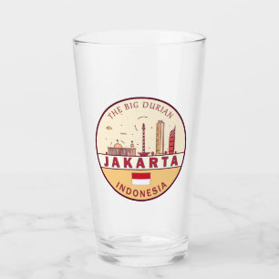 Jakarta Indonesia City Skyline Emblem Glaskopp