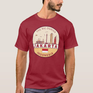 Jakarta Indonesia City Skyline Emblem T Shirt