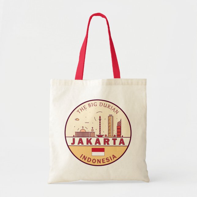 Jakarta Indonesia City Skyline Emblem Tygkasse (Framsidan)
