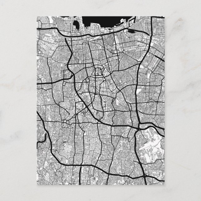 Jakarta Indonesia Map Vykort (Framsida)