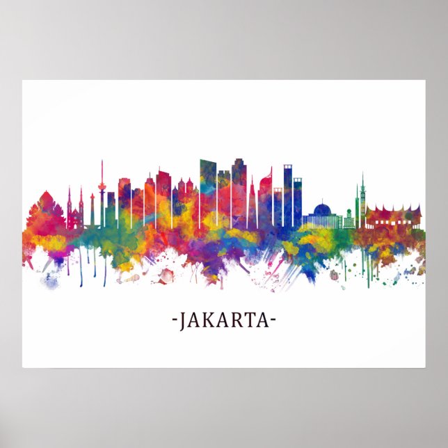 Jakarta Indonesia Skyline Poster (Framsidan)