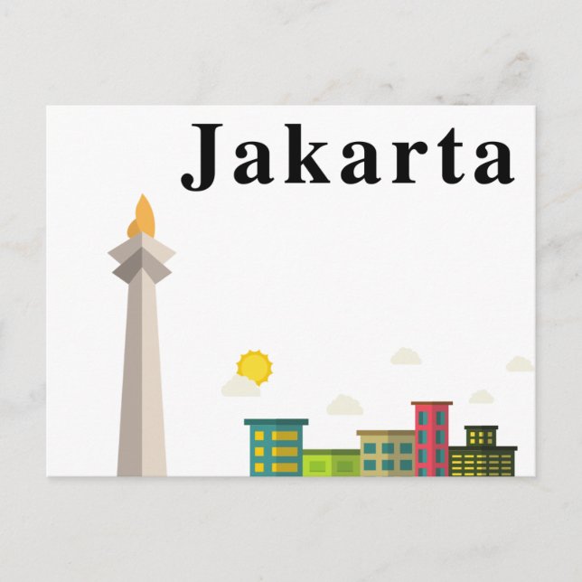 Jakarta Indonesia Vintage Postcard Vykort (Framsida)