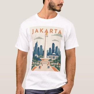 Jakarta Indonesien Resa Affisch T Shirt
