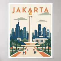 Jakarta Indonesien Resa Poster