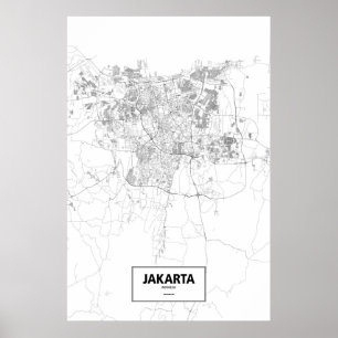 Jakarta, Indonesien (svart på vitt) Poster