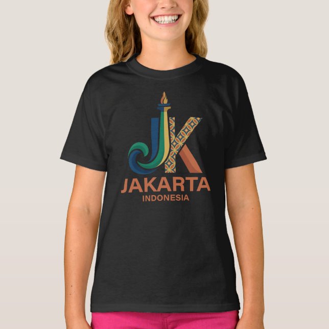 Jakarta Indonesien Sydostasien T Shirt (Framsida)