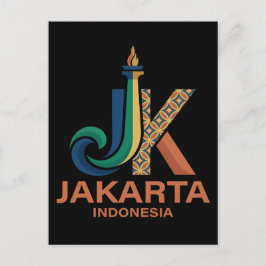 Jakarta Indonesien Sydostasien Vykort
