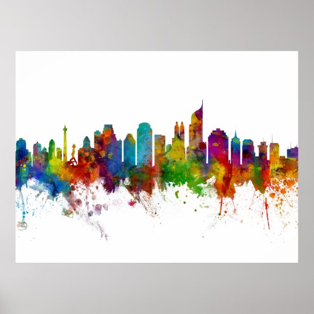 Jakarta Skyline Indonesia Poster (Framsidan)