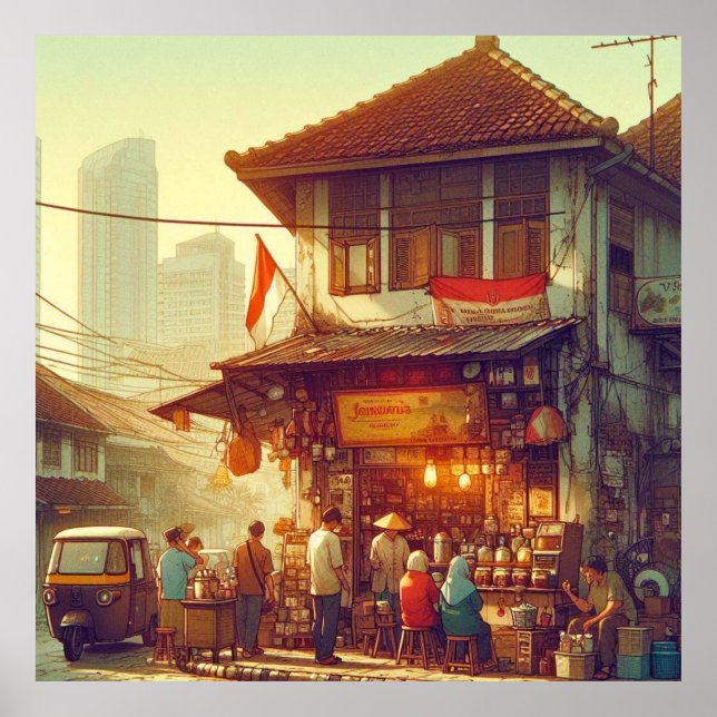 Jakarta Street Coffee Shop  Poster (Framsidan)