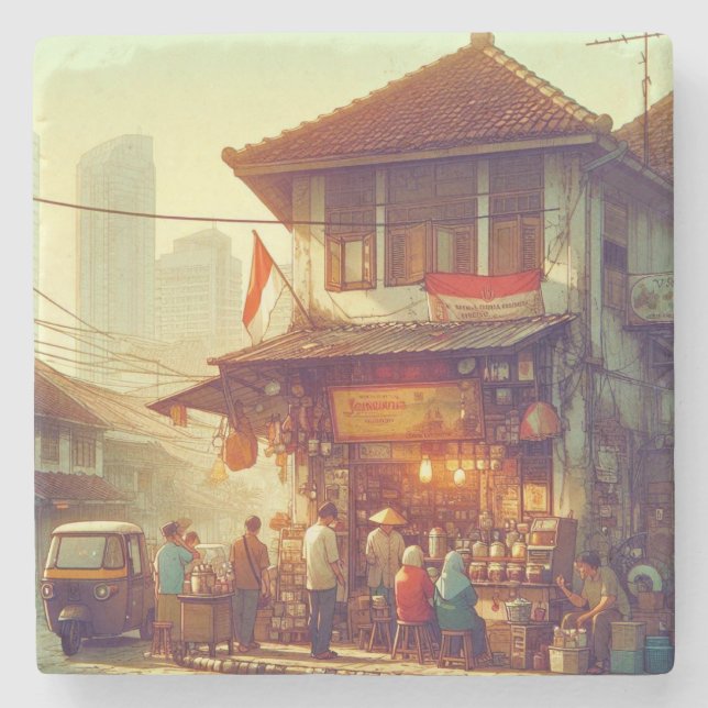 Jakarta Street Coffee Shop Stenunderlägg (Framsidan)