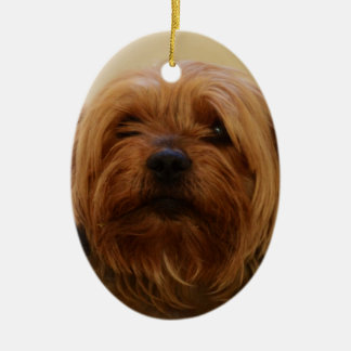 Jake Yorkie Terrier Julgransprydnad Keramik
