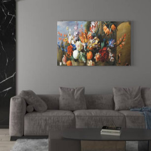 Jakob Bogdani Tulips Peonies och andra Flowers i Canvastryck