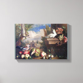 Jakob Bogdany Birds and Fruit in a Landscape with Canvastryck