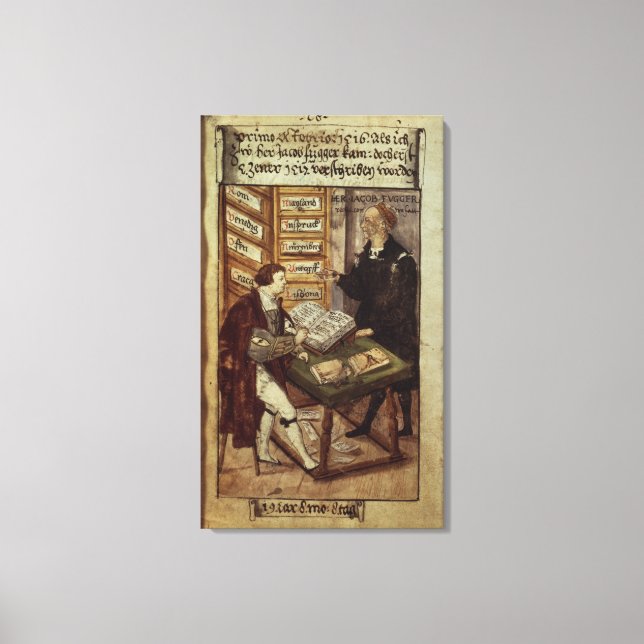 Jakob Fugger på sitt kontor, 1518 Canvastryck (Framsida)