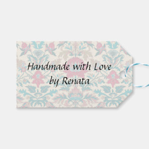 Jakobeansk blommtryck presentetikett