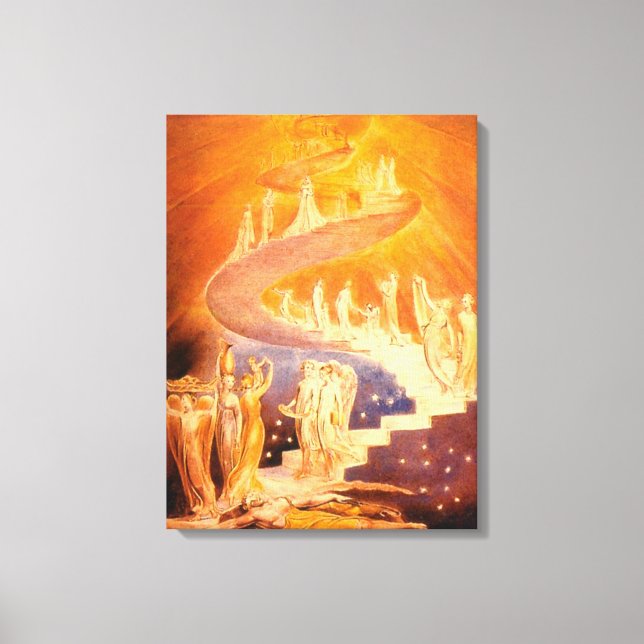 Jakobs dröm av William Blake Canvastryck (Framsida)