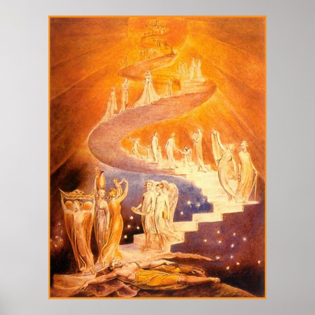 Jakobs dröm av William Blake Poster (Framsidan)