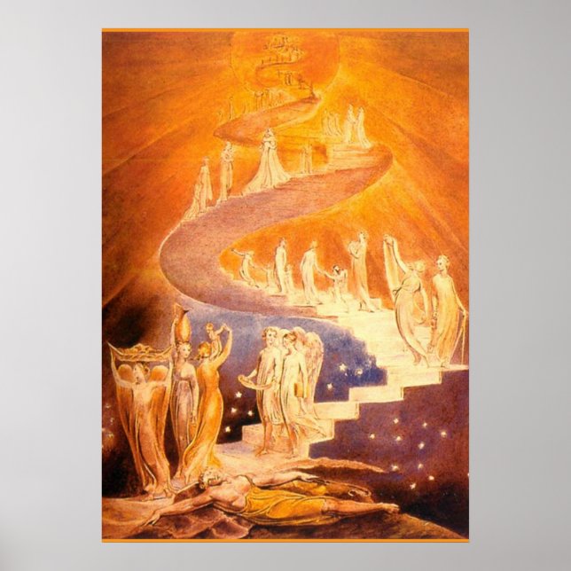 Jakobs dröm av William Blake Poster (Framsidan)
