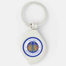 Jakobs pilgrims väg swirl silverfärgad nyckelring