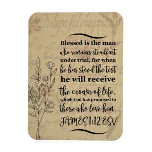 Jakobus 1:12 Bibelvers Magnet
