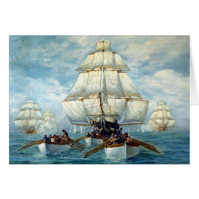 Jakt av konstitutionen, Juli 1812 Hälsningskort (Framsidan Horizontal)