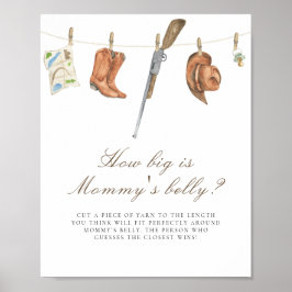 Jakt baby shower Hur stor är mammans mage Poster