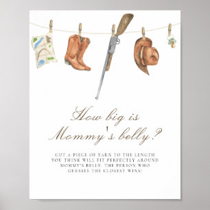 Jakt baby shower Hur stor är mammans mage Poster