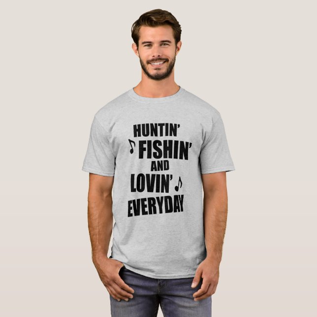 Jakt dagligt fiske tee shirt (Hel framsida)