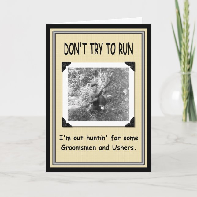 Jakt efter Groomsman/Usher? Inbjudan (Framsida)