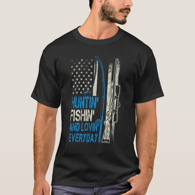 Jakt Fiske Kärlek Varje Dag T Shirt (Framsida)