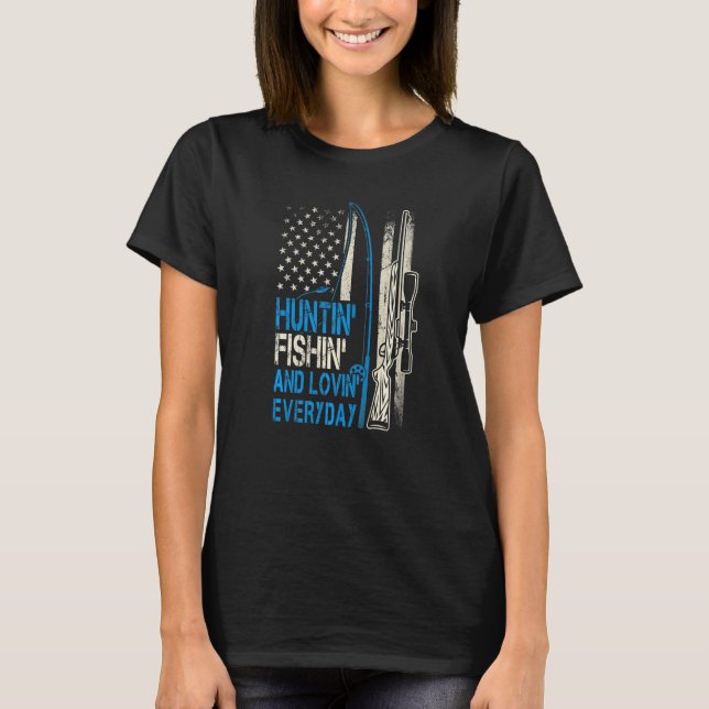 Jakt Fiske Kärlek Varje Dag T Shirt (Framsida)