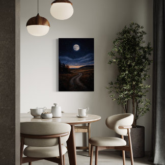 Jakt - Förtjusande fullt månnatthunger Canvastryck