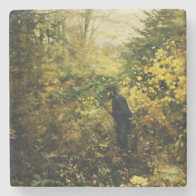 Jakt i skogen (av H.A. Brendekilde) Stenunderlägg (Framsidan)