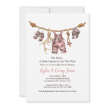 Jakt Klädstreck Rosa Kamouflage Flicka Baby Shower