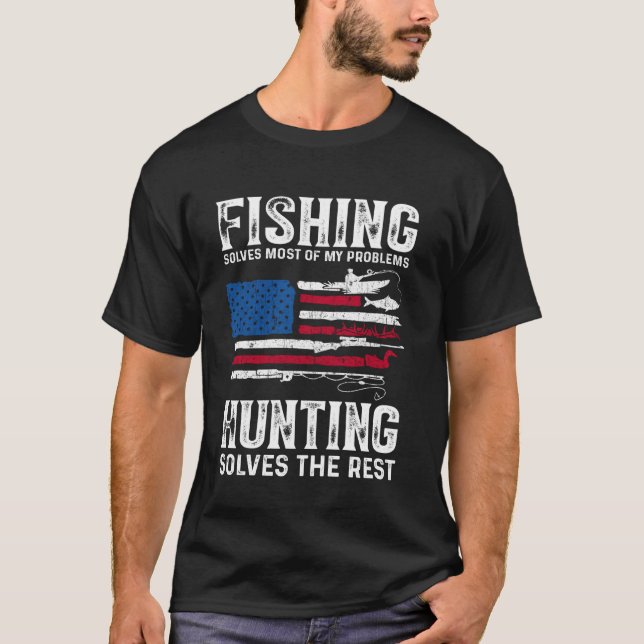 Jakt Löser De Flesta Av Mina Problem Fiske Resten T Shirt (Framsida)