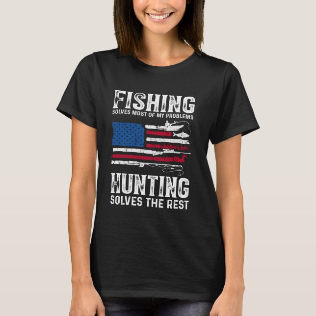 Jakt Löser De Flesta Av Mina Problem Fiske Resten T Shirt (Framsida)